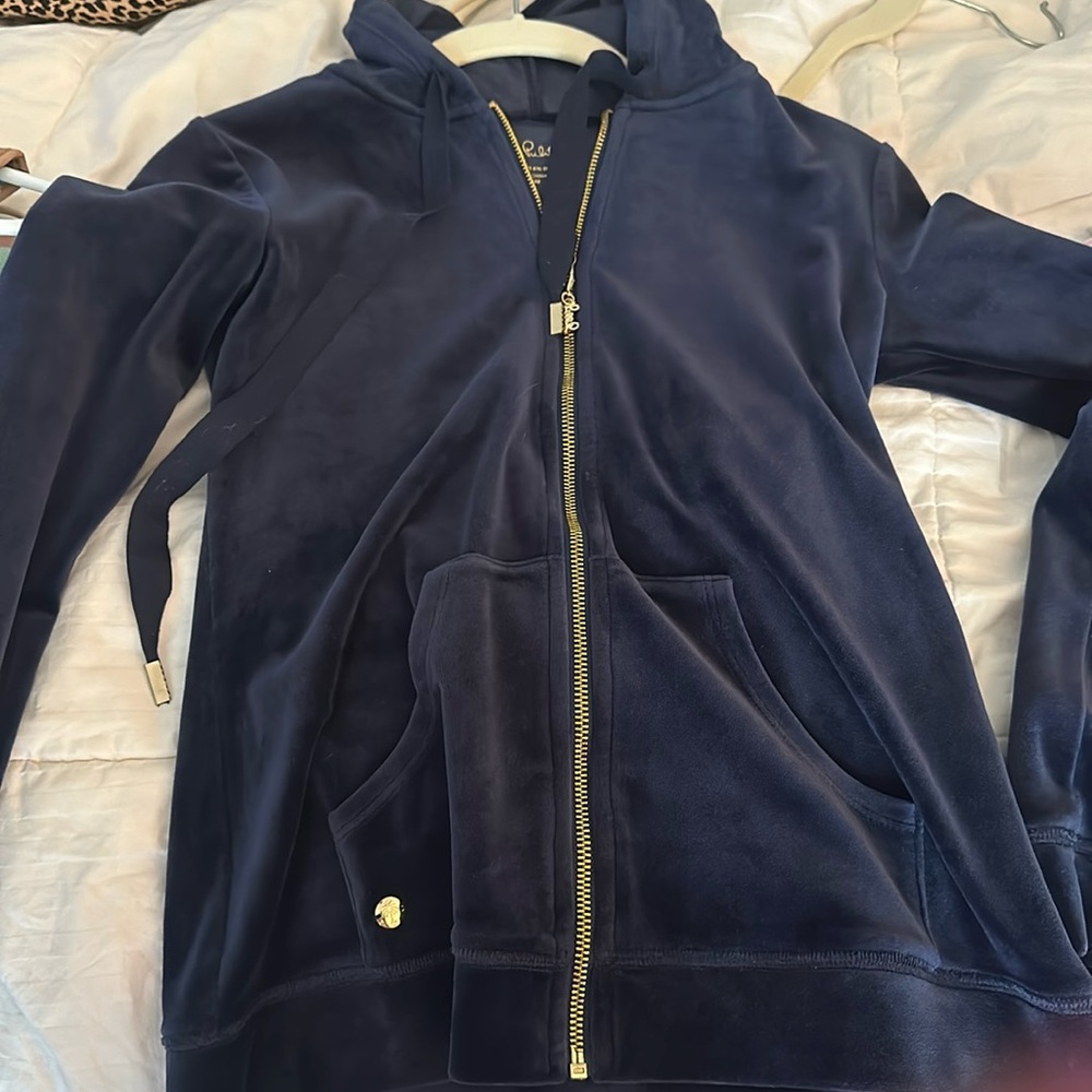 Lilly Pulitzer velour navy jacket
